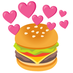 hamburger and heart with arrow