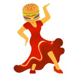 hamburger and high-heeled shoe