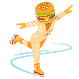 hamburger and ice skate
