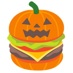 hamburger and jack-o-lantern