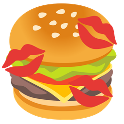 hamburger and kiss mark