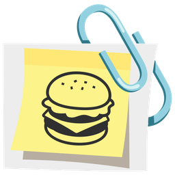 hamburger and linked paperclips
