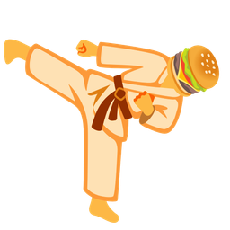 hamburger and martial arts uniform