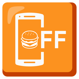 hamburger and mobile phone off