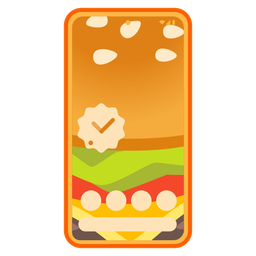 hamburger and mobile phone