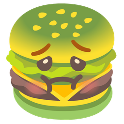 hamburger and nauseated face
