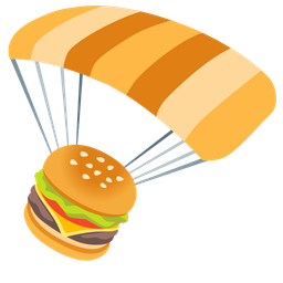 hamburger and parachute