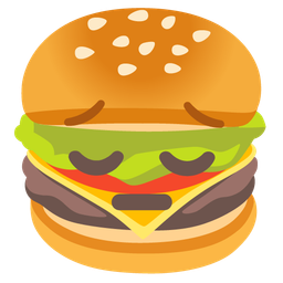 hamburger and pensive face