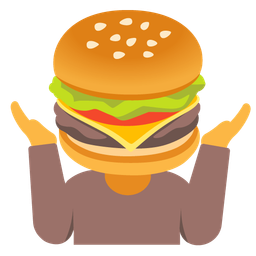 hamburger and person shrugging