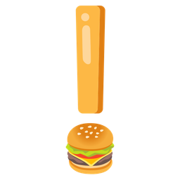 hamburger and red exclamation mark