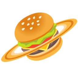 hamburger and ringed planet