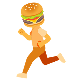 hamburger and running shoe