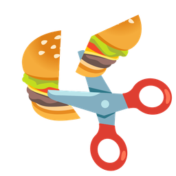 hamburger and scissors