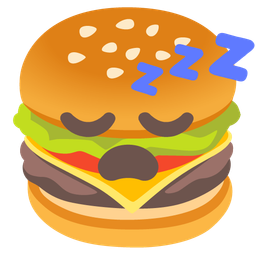 hamburger and sleeping face