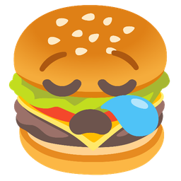 hamburger and sleepy face