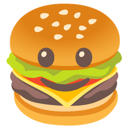 Hamburger and Slightly smiling face