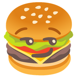 hamburger and smirking face
