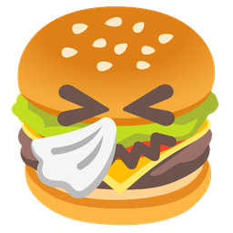 hamburger and sneezing face