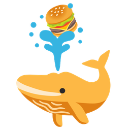hamburger and spouting whale