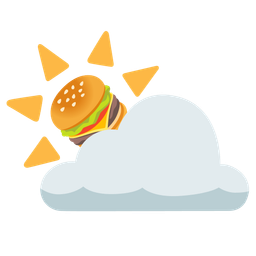 hamburger and sun behind cloud