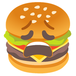hamburger and weary face