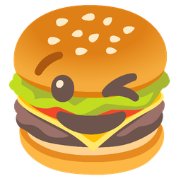 Hamburger and Winking face