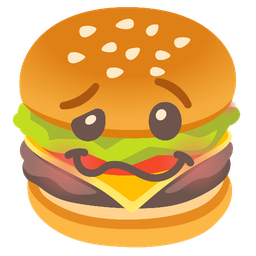 hamburger and woozy face