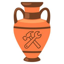 hammer and wrench and amphora