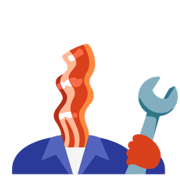 hammer and wrench and bacon