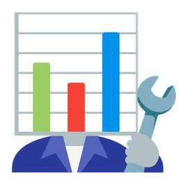 hammer and wrench and bar chart