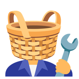 hammer and wrench and basket