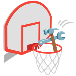 hammer and wrench and basketball