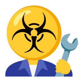 hammer and wrench and biohazard