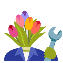 hammer and wrench and bouquet