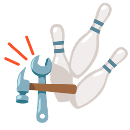 hammer and wrench and bowling