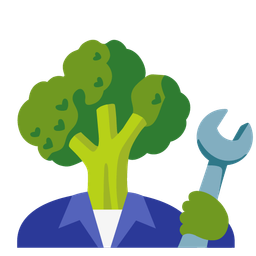 hammer and wrench and broccoli