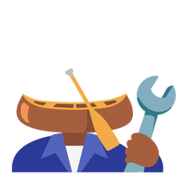 hammer and wrench and canoe