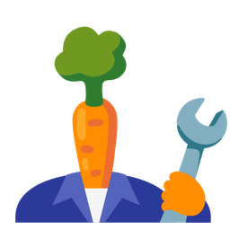 hammer and wrench and carrot