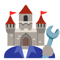 hammer and wrench and castle