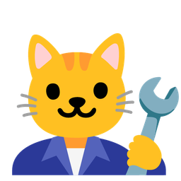 hammer and wrench and cat face