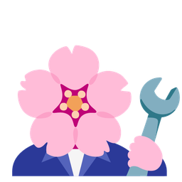 hammer and wrench and cherry blossom