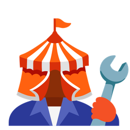 hammer and wrench and circus tent