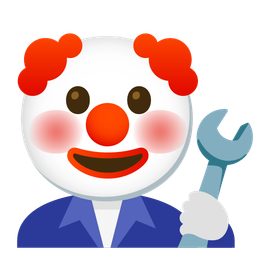 hammer and wrench and clown face