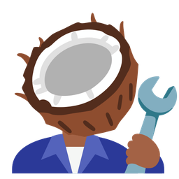 hammer and wrench and coconut