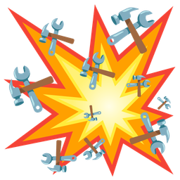 hammer and wrench and collision