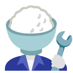 hammer and wrench and cooked rice