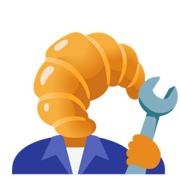 hammer and wrench and croissant