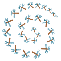 hammer and wrench and cyclone