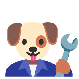 hammer and wrench and dog face