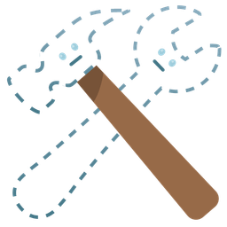 hammer and wrench and dotted line face